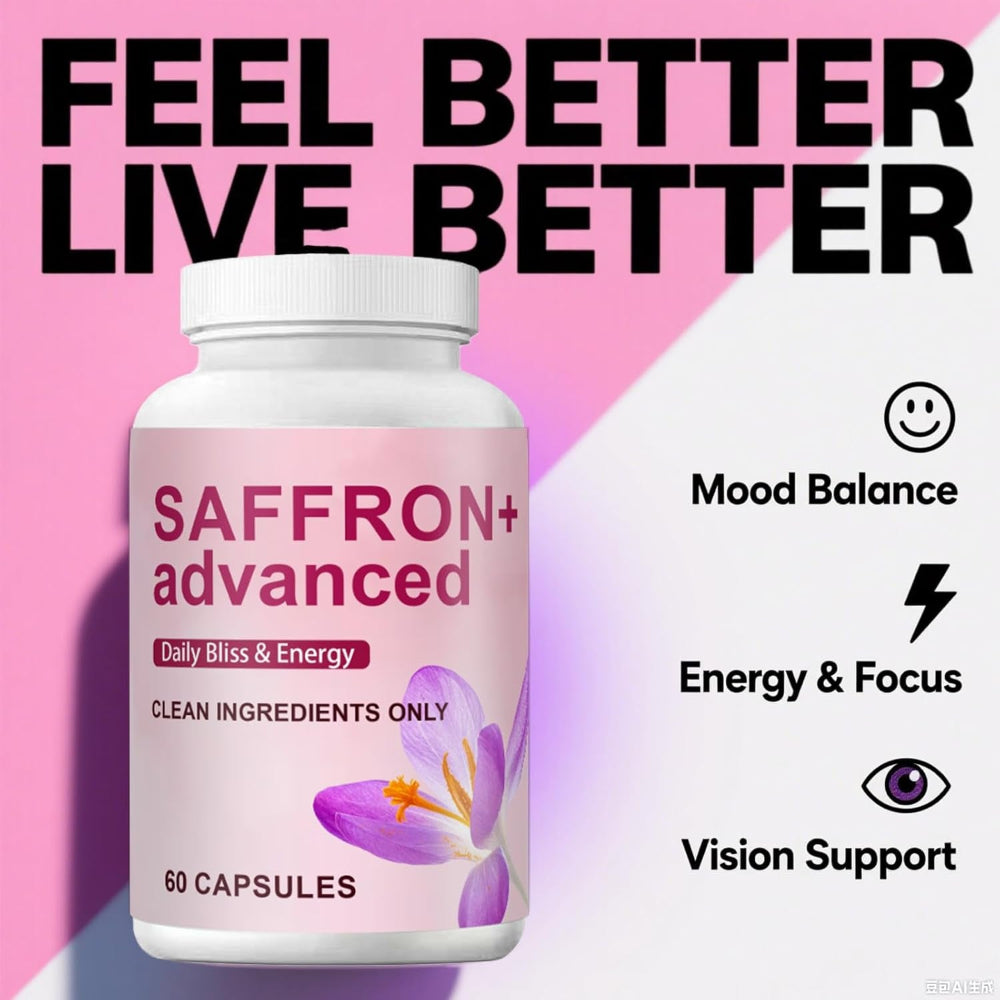 Saffro Supplements | 10-In-1 with Saffron Extract, Vitamin C, Magnesium, Turmeric, & KSM-66 Ashwagandha | Boost Energy and Mood | 60 Capsules (1)