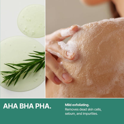 AHA BHA PHA 30 Days Miracle Acne Clear Body Cleanser 13.5Oz – Salicylic Acid & Tea Tree Acne Body Wash – Deep Cleansing, Sulfate & Paraben Free Korean Skin Care