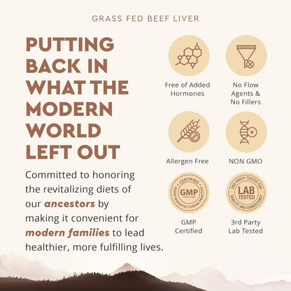 Grass Fed Beef Liver 180 Capsules, Supports Energy Production, Detoxification, Digestion, Immunity and Full Body Wellness, Non-Gmo, Freeze Dried Liver Health Supplement