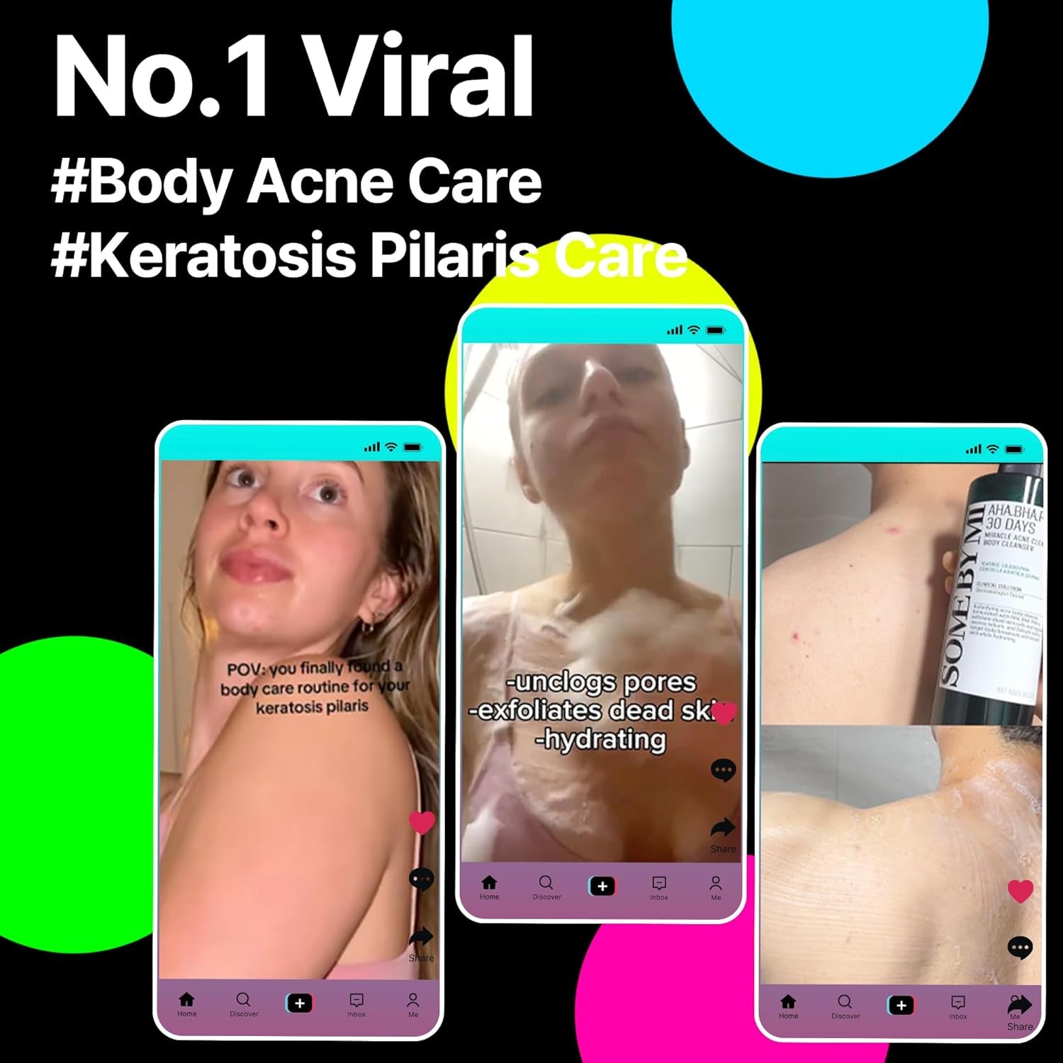 AHA BHA PHA 30 Days Miracle Acne Clear Body Cleanser 13.5Oz – Salicylic Acid & Tea Tree Acne Body Wash – Deep Cleansing, Sulfate & Paraben Free Korean Skin Care