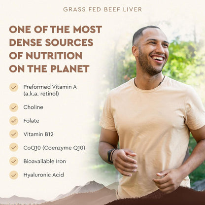 Grass Fed Beef Liver 180 Capsules, Supports Energy Production, Detoxification, Digestion, Immunity and Full Body Wellness, Non-Gmo, Freeze Dried Liver Health Supplement