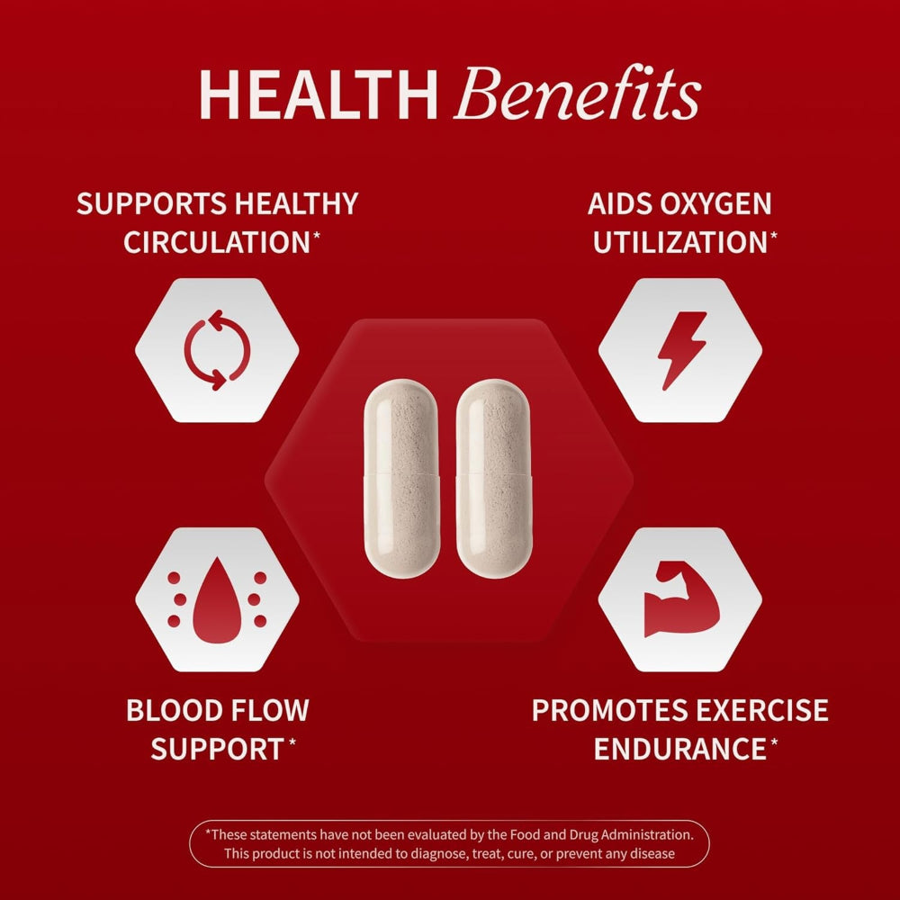 Nitric Oxide Supplement with L-Arginine to Support Energy, Quick Recovery, Heart Health, Muscle Growth & Circulation, 60 Vegetarian Capsules (1 Month Supply)
