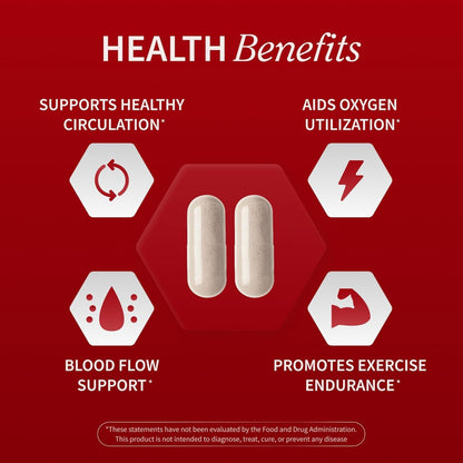 Nitric Oxide Supplement with L-Arginine to Support Energy, Quick Recovery, Heart Health, Muscle Growth & Circulation, 60 Vegetarian Capsules (1 Month Supply)